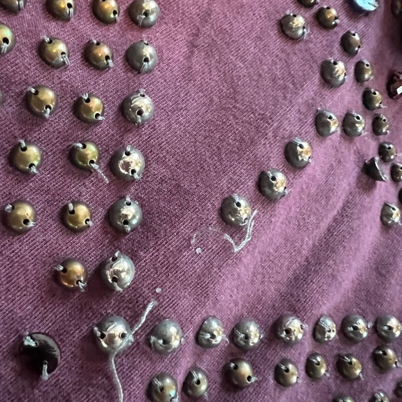 Double D ranch women's bejewled stone wash burgundy women's v-neck tunic top SM - Picture 5 of 5